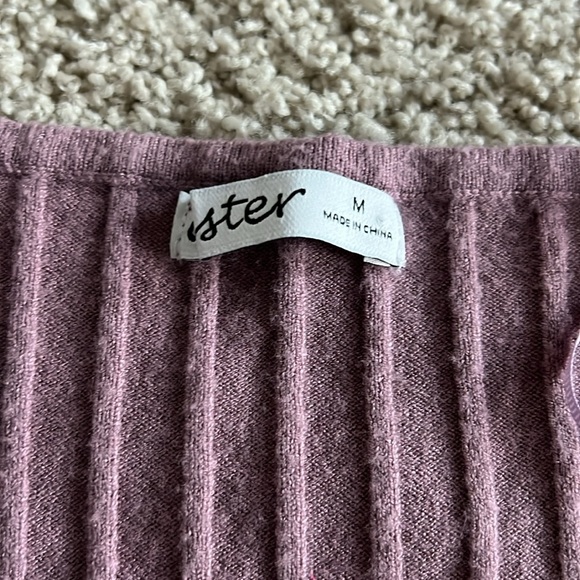 Lavender Ribbed Button-Up Sweater - Picture 3 of 4